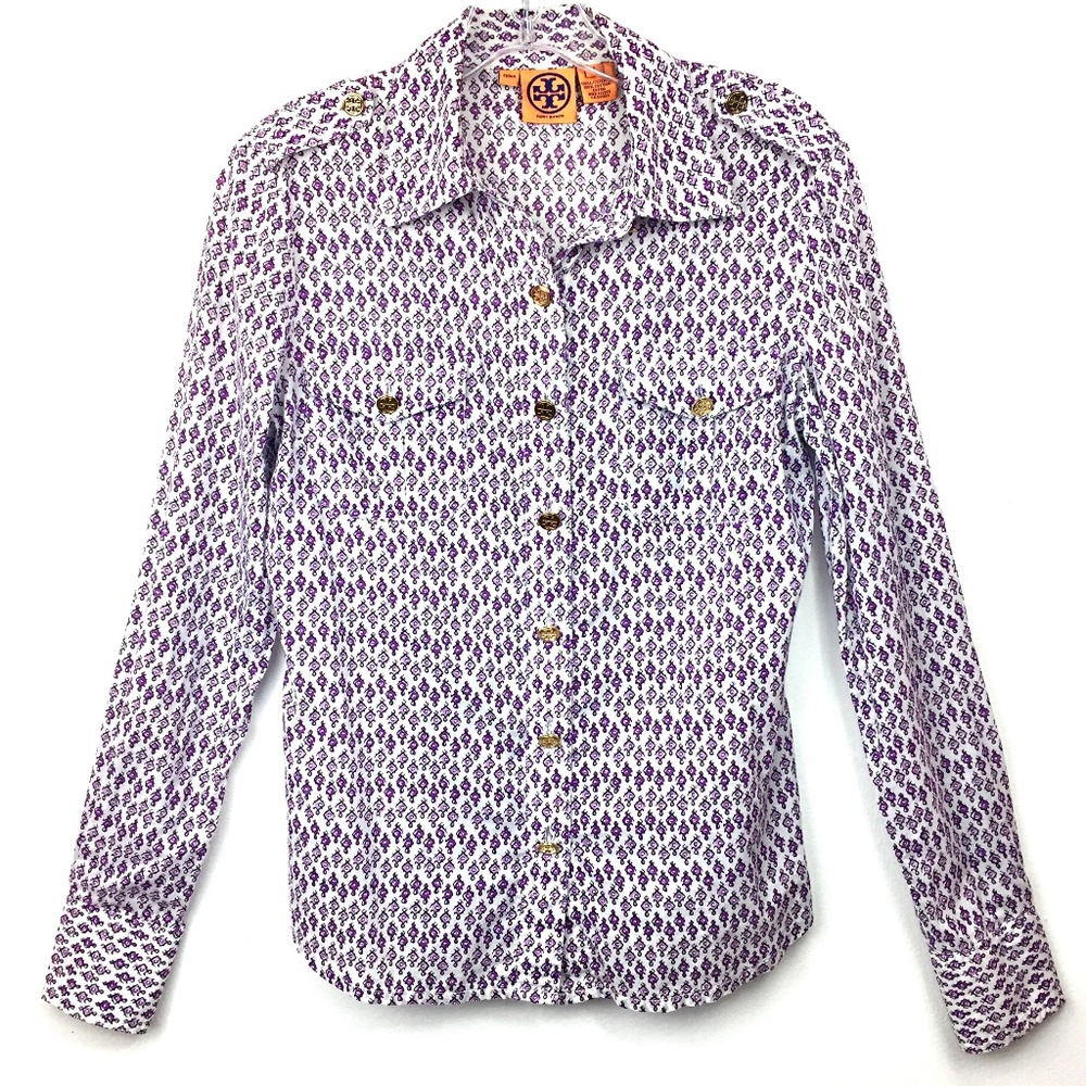 Tory Burch Geometric Print Button Down Shirt - image 1